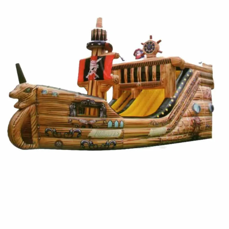 Pirate ship with flag inflatable slide and combo